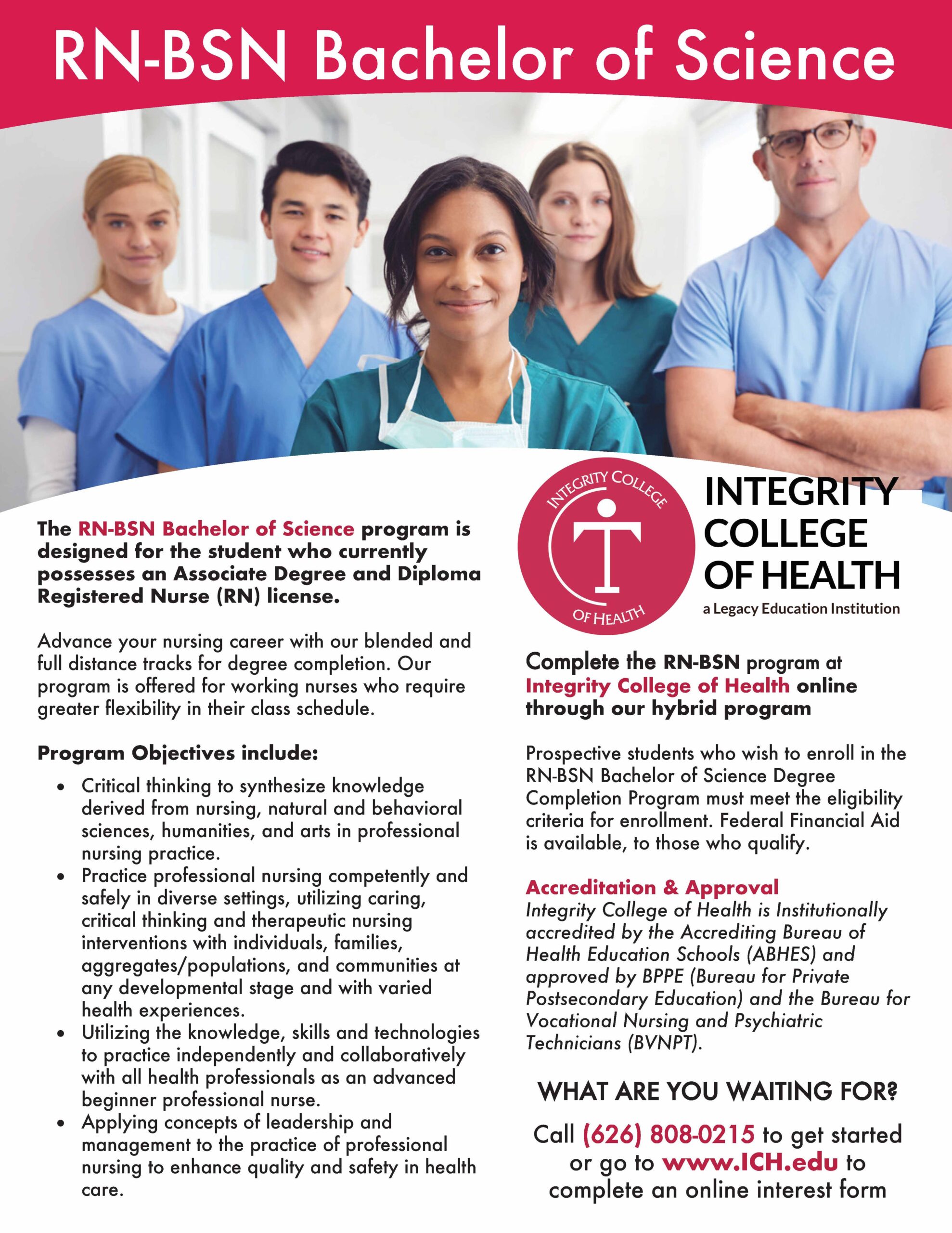 Rn To Bsn College Program Pasadena Bachelor Of Science In Nursing